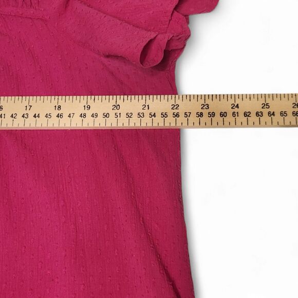 Lane Bryant Flutter-Sleeve Smock Detail Top, Fuchsia Pink, Woman 16, 100% Cotton - Picture 6 of 12